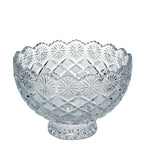 Brussels Crystal Pedestal Bowl - Scalloped Floral Rim
