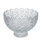 Brussels Crystal Pedestal Bowl - Scalloped Floral Rim