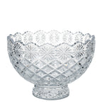 Brussels Crystal Pedestal Bowl - Scalloped Floral Rim