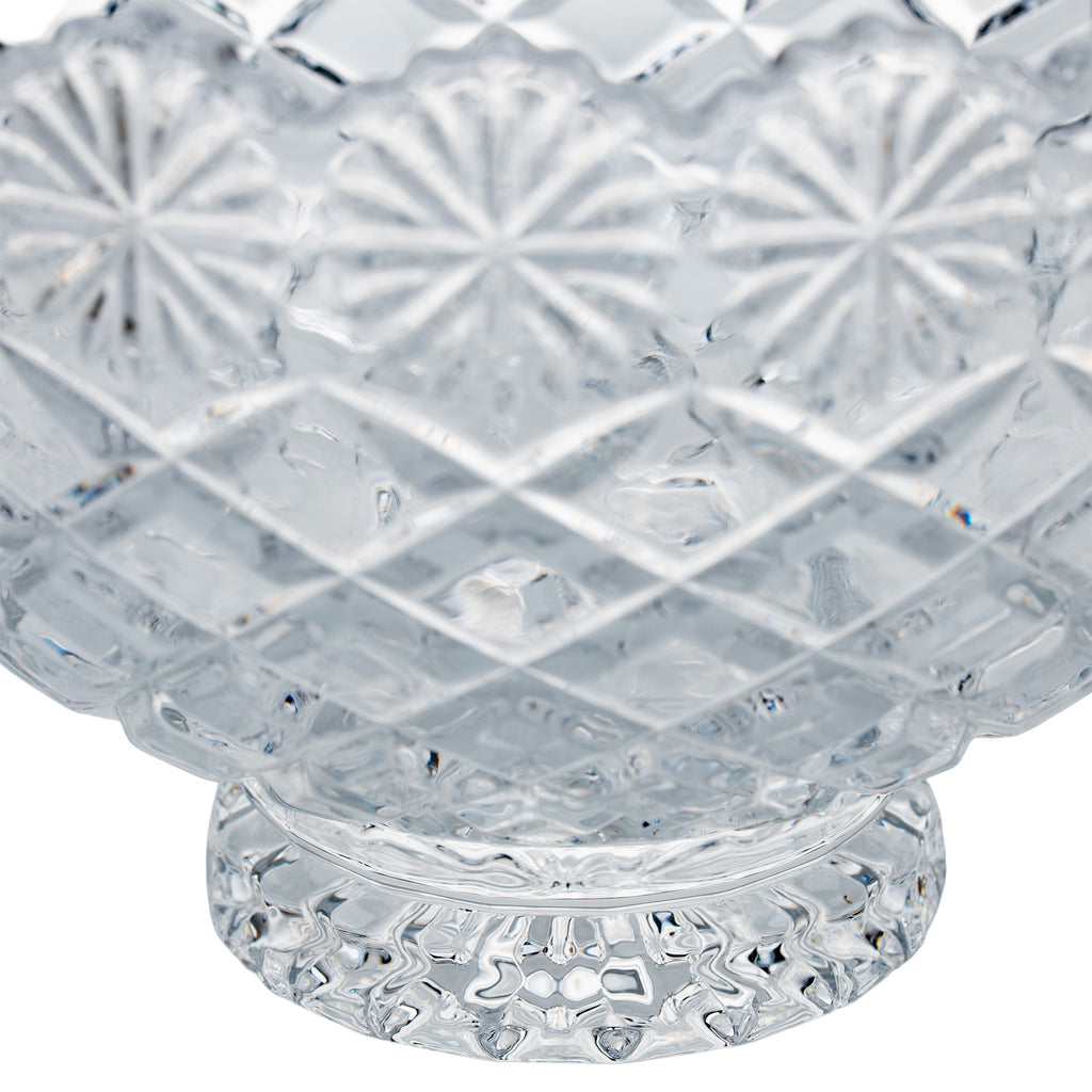 Brussels Crystal Pedestal Bowl - Scalloped Floral Rim