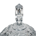 Polonia Cut Crystal Candy Jar - Faceted Finial & Starburst Cut