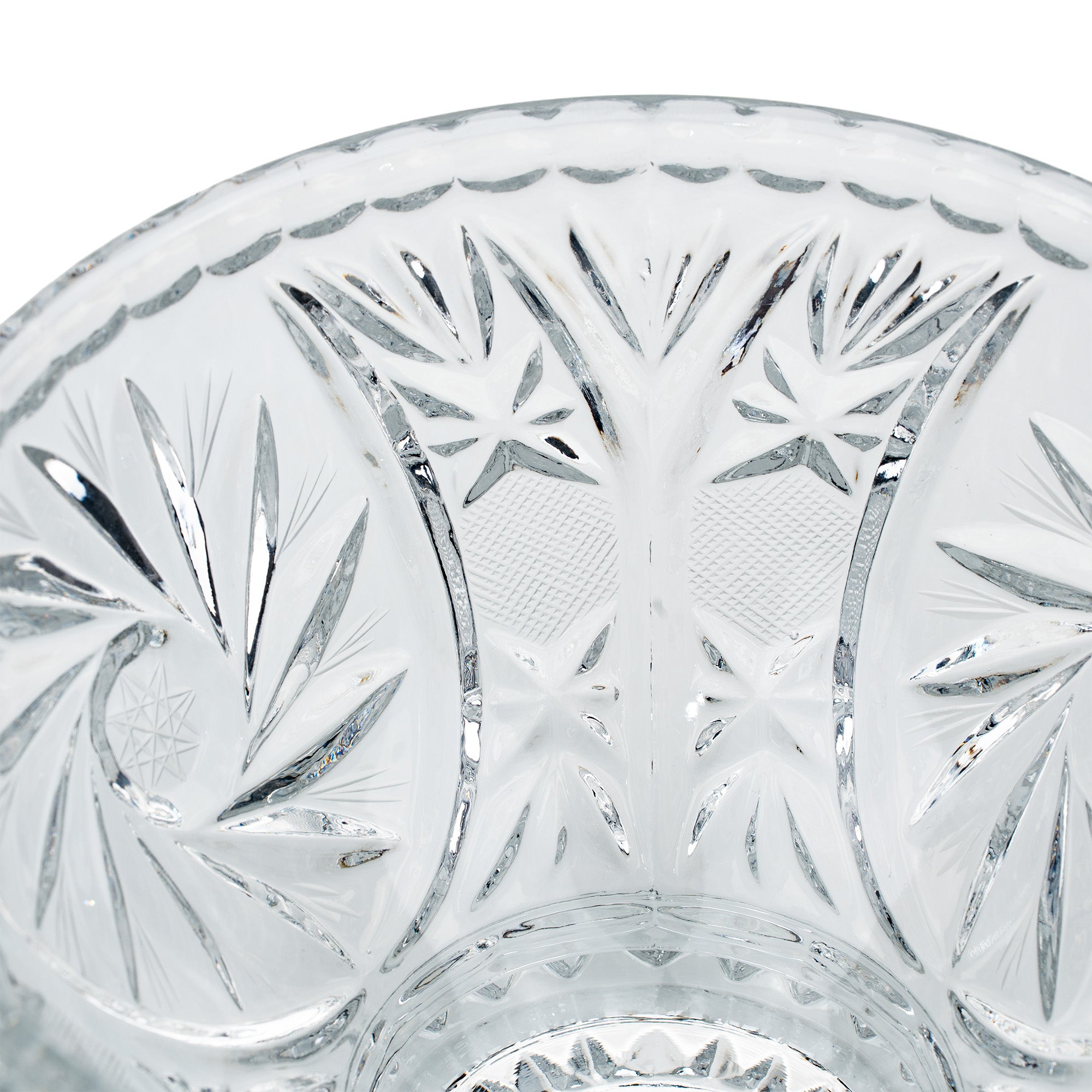Polonia Cut Crystal Candy Jar - Faceted Finial & Starburst Cut