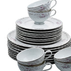 Gold Standard Pink Rose Dinnerware Set - 40-Piece Porcelain