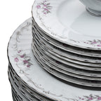 Gold Standard Pink Rose Dinnerware Set - 40-Piece Porcelain