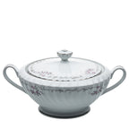 Gold Standard Porcelain Soup Tureen with Lid - Scalloped Pink Rose