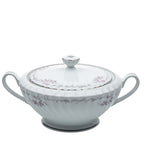 Gold Standard Porcelain Soup Tureen with Lid - Scalloped Pink Rose