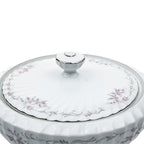 Gold Standard Porcelain Soup Tureen with Lid - Scalloped Pink Rose