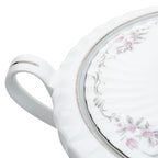 Gold Standard Porcelain Soup Tureen with Lid - Scalloped Pink Rose