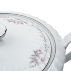 Gold Standard Porcelain Soup Tureen with Lid - Scalloped Pink Rose