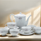 Gold Standard GST1 Porcelain Teapot and Teacup set - Pink Floral and Platinum Trim
