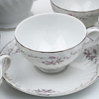 Gold Standard GST1 Porcelain Teapot and Teacup set - Pink Floral and Platinum Trim