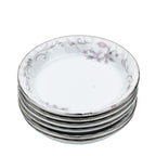 Gold Standard GST1 Pink Floral Coasters Butter Pats - Scalloped Silver Trim