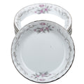 Gold Standard GST1 Pink Floral Coasters Butter Pats - Scalloped Silver Trim