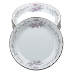 Gold Standard GST1 Pink Floral Coasters Butter Pats - Scalloped Silver Trim