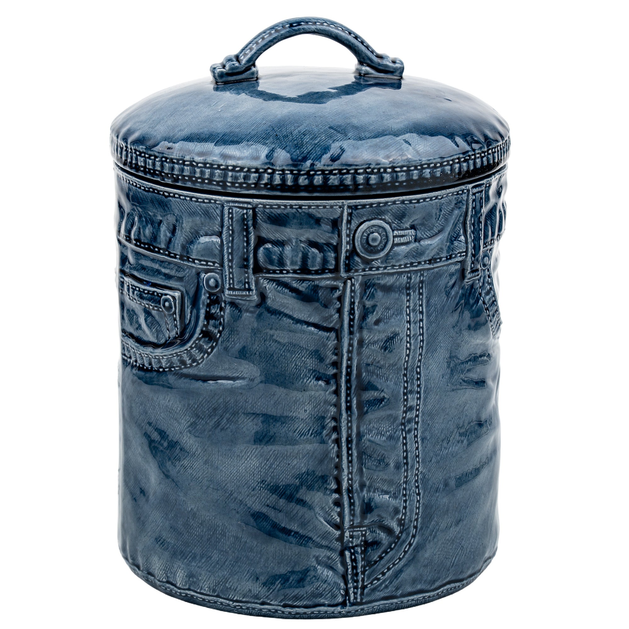 Sittre Ceramic Denim Jeans Cookie Jar Storage Canister