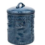 Sittre Ceramic Denim Jeans Cookie Jar Storage Canister