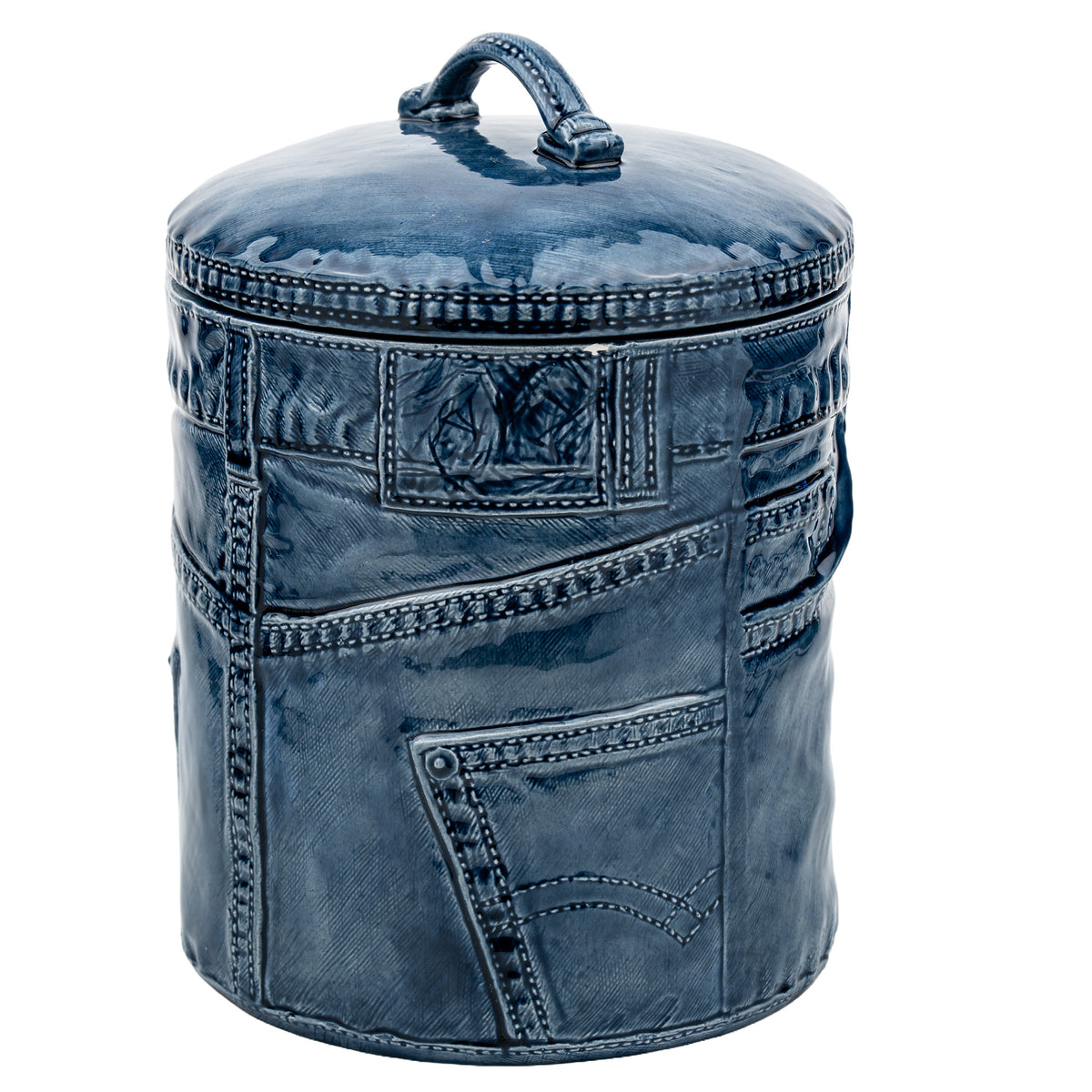 Sittre Ceramic Denim Jeans Cookie Jar Storage Canister