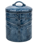 Sittre Ceramic Denim Jeans Cookie Jar Storage Canister