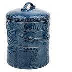 Sittre Ceramic Denim Jeans Cookie Jar Storage Canister