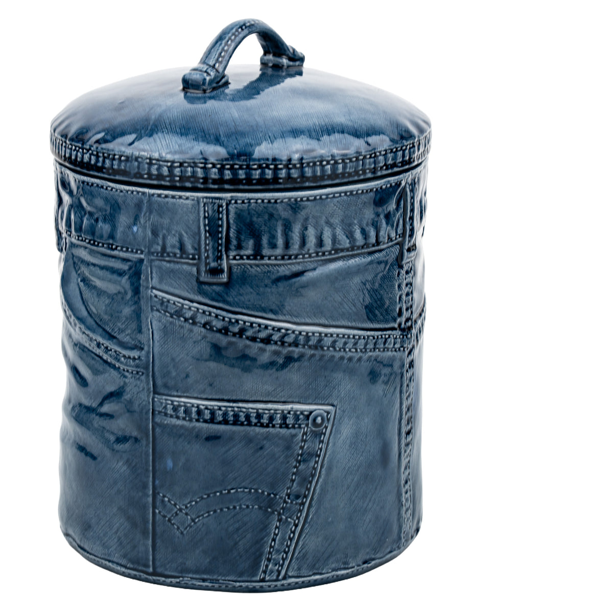 Sittre Ceramic Denim Jeans Cookie Jar Storage Canister