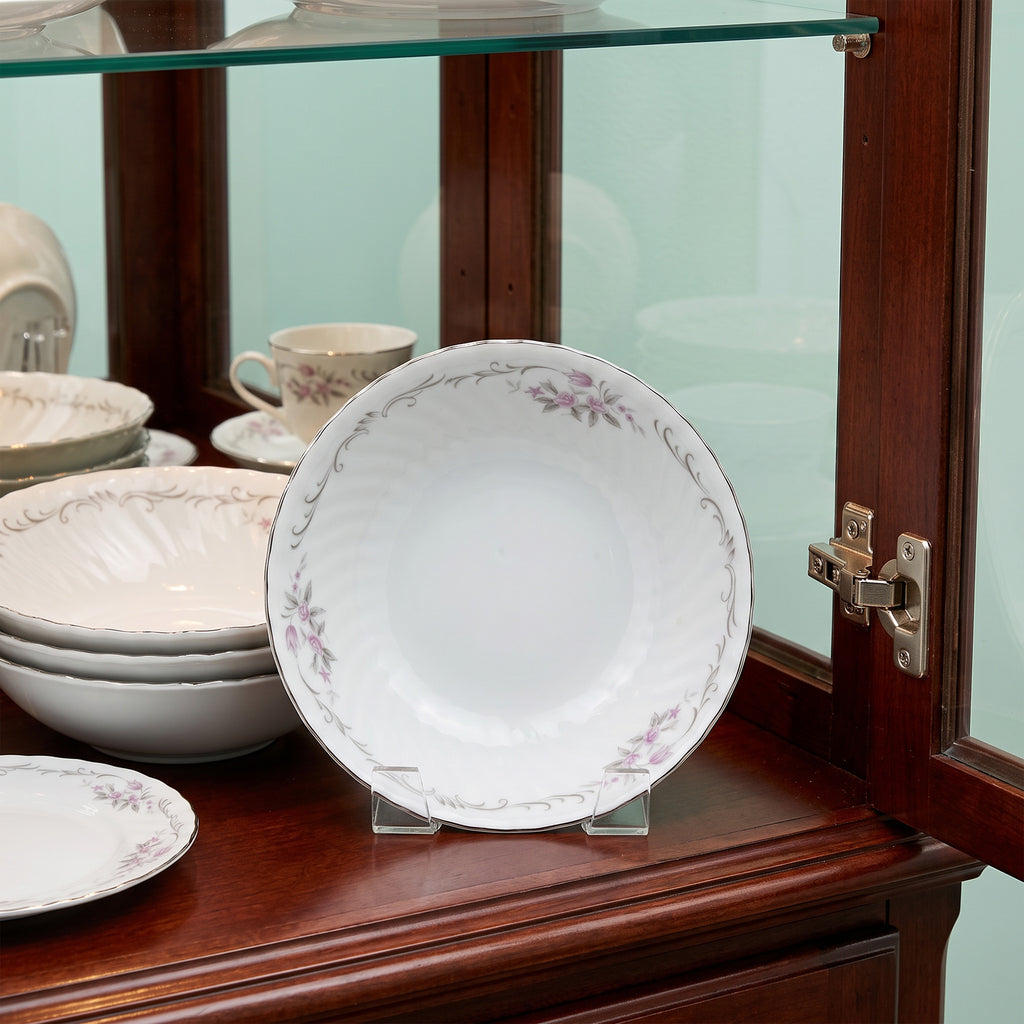 Gold Standard GST1 Porcelain Cereal Bowl Set - Scalloped Silver Trim