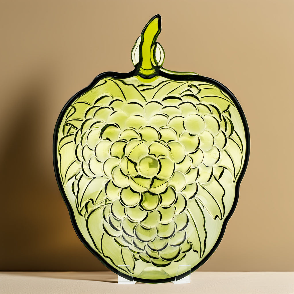 Indiana Glass Grape Cluster Bowl - Avocado Green Centerpiece