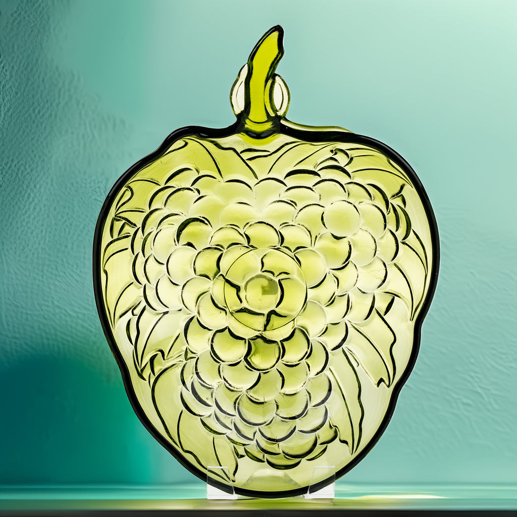 Indiana Glass Grape Cluster Bowl - Avocado Green Centerpiece