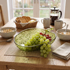 Indiana Glass Grape Cluster Bowl - Avocado Green Centerpiece