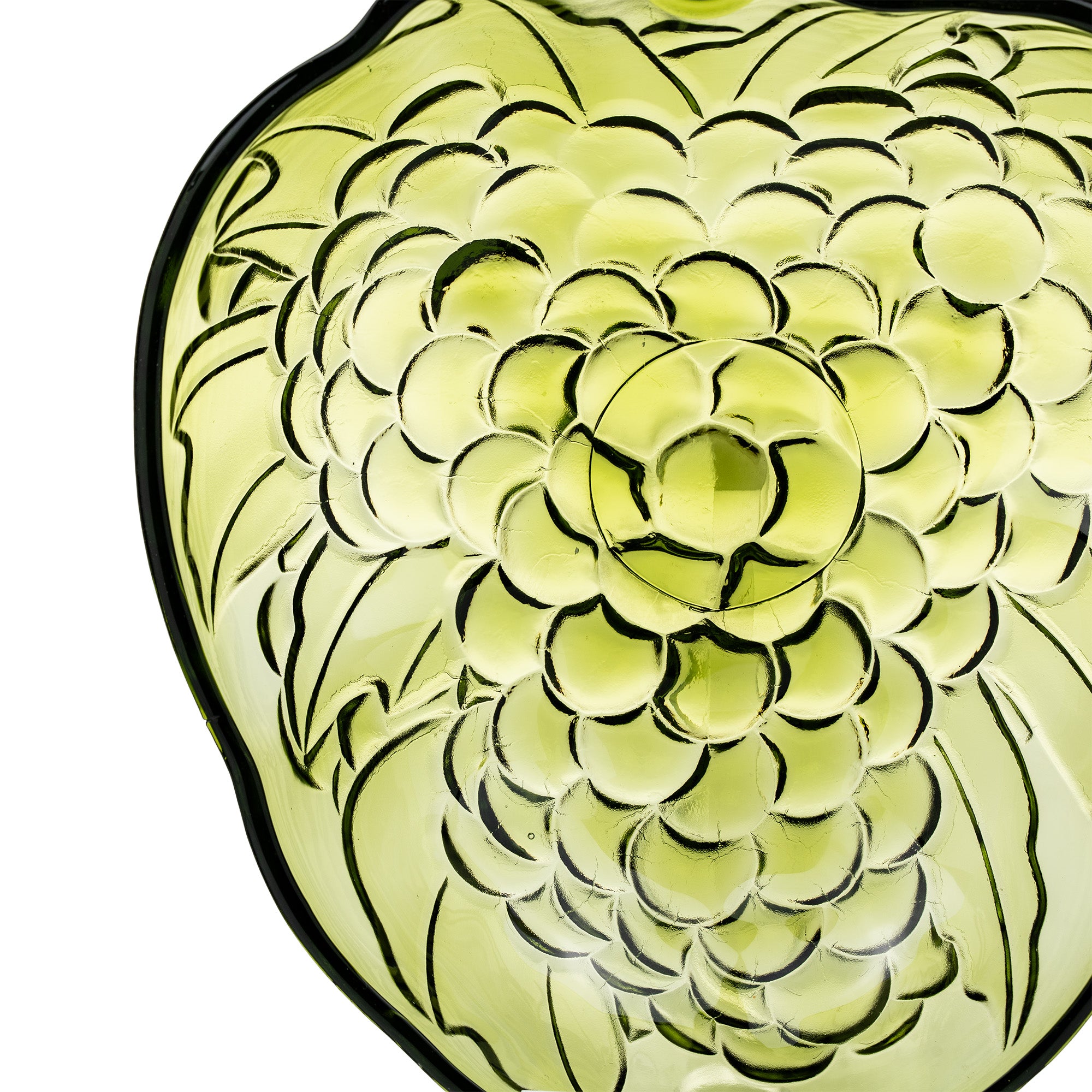 Indiana Glass Grape Cluster Bowl - Avocado Green Centerpiece