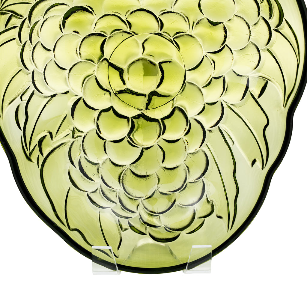 Indiana Glass Grape Cluster Bowl - Avocado Green Centerpiece