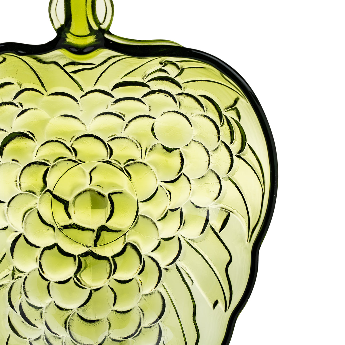 Indiana Glass Grape Cluster Bowl - Avocado Green Centerpiece