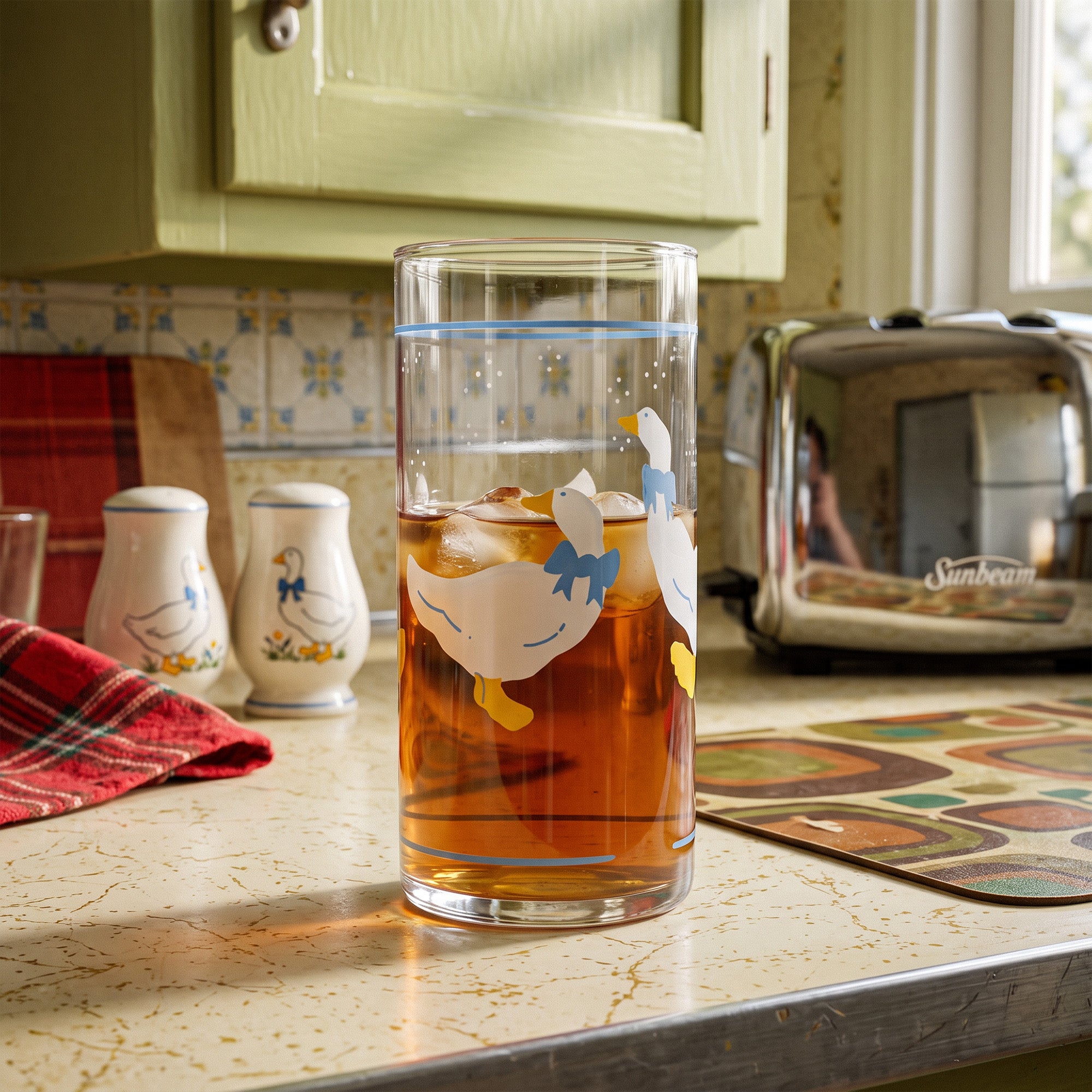 Libbey Country Goose Canister - Tall 7.5in Glass