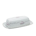 Gold Standard Porcelain Covered Butter Dish - Pink Floral Trim