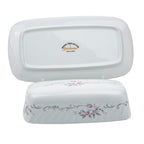 Gold Standard Porcelain Covered Butter Dish - Pink Floral Trim