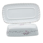 Gold Standard Porcelain Covered Butter Dish - Pink Floral Trim