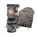 Ceramic Wall Plaque Set by Tyler J - Tribal Geometric Accents