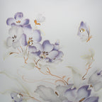 Linea Gipar Frosted Glass Vase - Purple Floral & Gold Trim