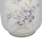Linea Gipar Frosted Glass Vase - Purple Floral & Gold Trim