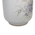 Linea Gipar Frosted Glass Vase - Purple Floral & Gold Trim