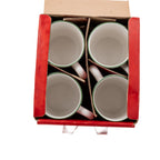 Sango White Christmas Mug Set of 4 - Holly & Berry Holiday Mugs