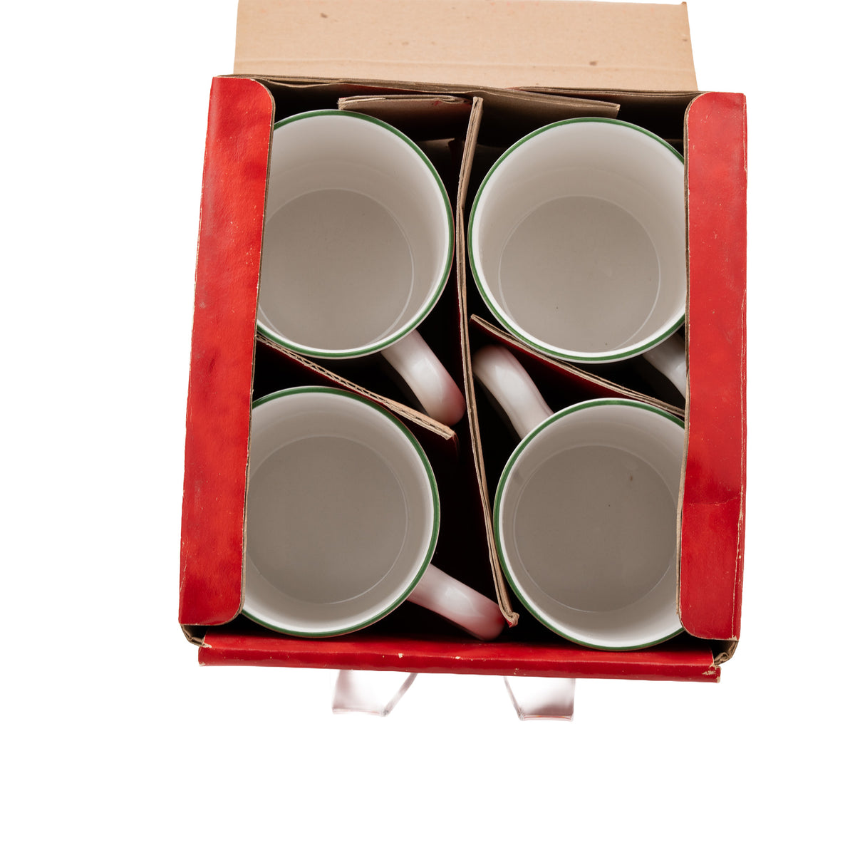 Sango White Christmas Mug Set of 4 - Holly & Berry Holiday Mugs