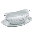 Gold Standard Porcelain Gravy Boat with Underplate - Scalloped Rim