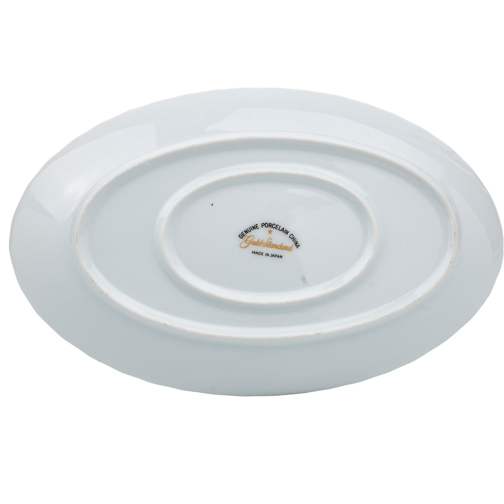 Gold Standard Porcelain Gravy Boat with Underplate - Scalloped Rim