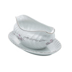 Gold Standard Porcelain Gravy Boat with Underplate - Scalloped Rim