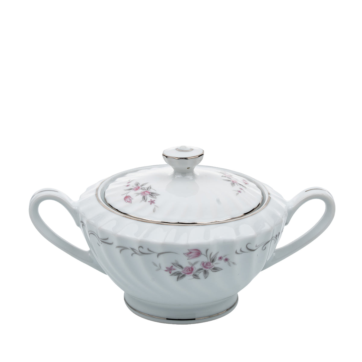 Gold Standard Porcelain Creamer & Covered Sugar Bowl Set - Pink Rose