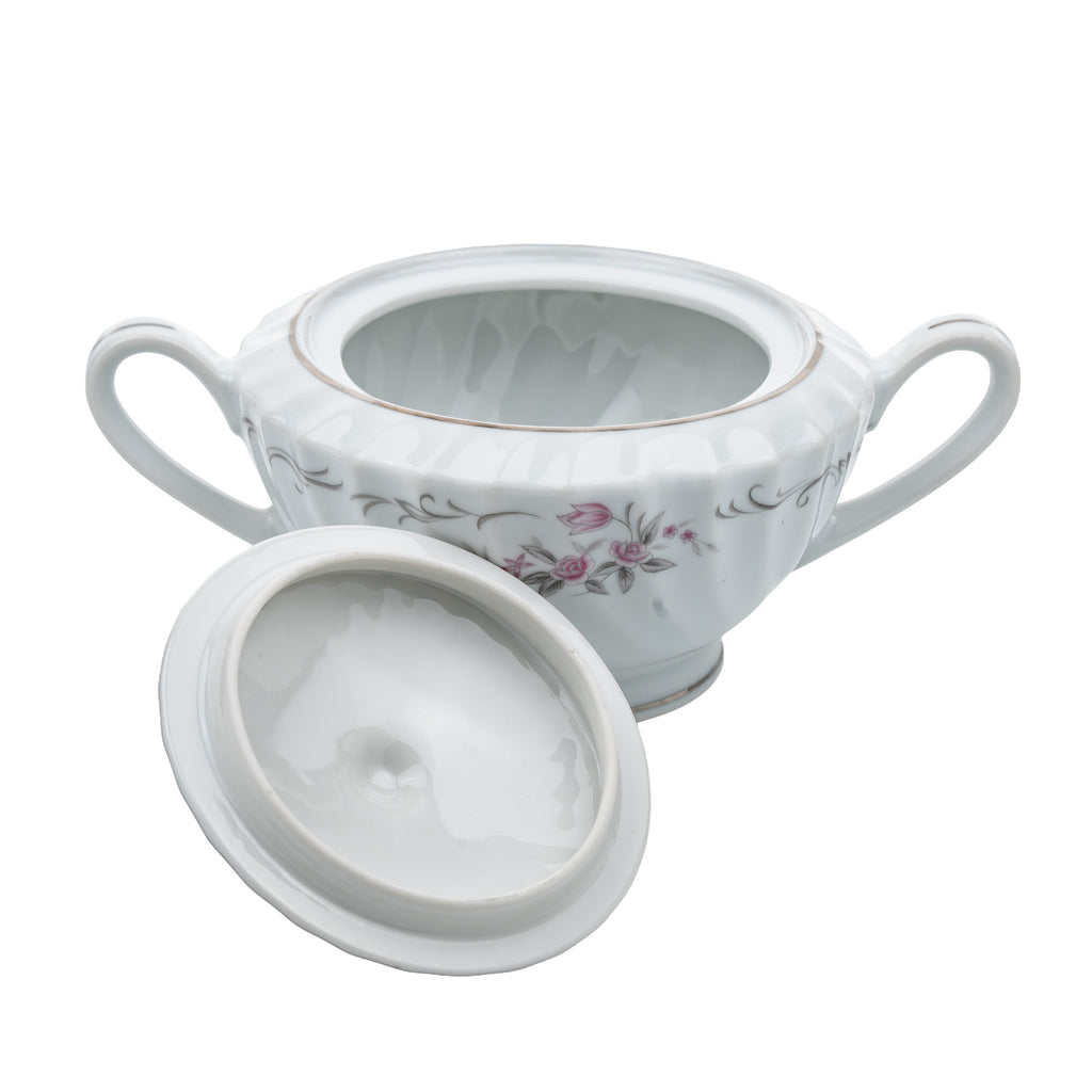 Gold Standard Porcelain Creamer & Covered Sugar Bowl Set - Pink Rose