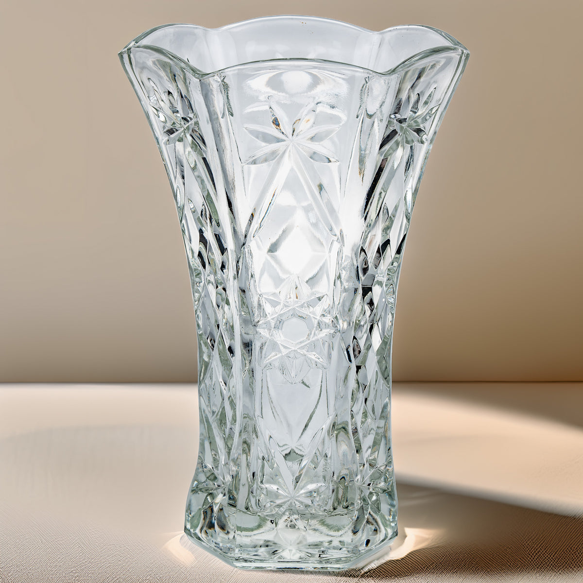 Anchor Hocking Early American Prescut Flared Vase - Starburst Cut
