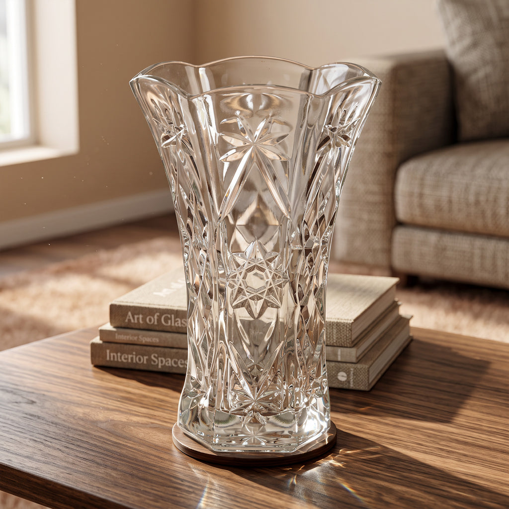 Anchor Hocking Early American Prescut Flared Vase - Starburst Cut