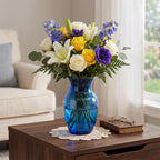 Cobalt Blue Glass Vase - Flared Rim Accent