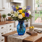Cobalt Blue Glass Vase - Flared Rim Accent